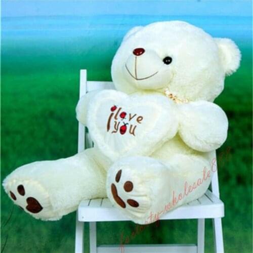 50cm Giant Large Huge Whtie Teddy Bear Soft Plush Kid Toy Love Birthday Gift Cute Plush Stuffed Animals Christmas Present