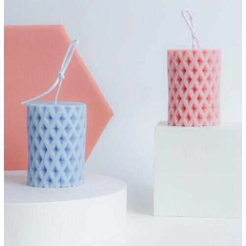 Diamond-shaped Cylindrical Candles Mould DIY Silicone Soap Mold Wedding Candles Romantic Chocolate Cake Molds