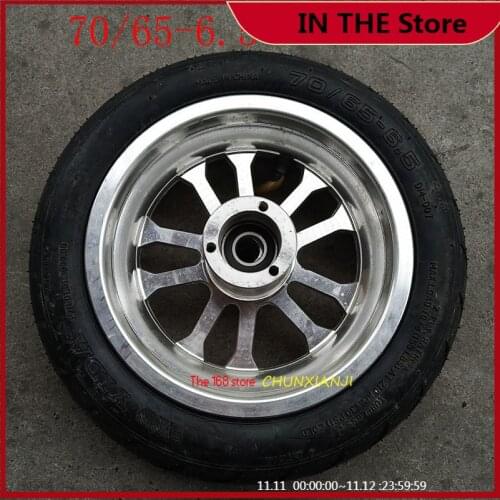 70/65-6.5 10x3.0-6.5 Tubeless tire Vacuum Tyre with 6.5" alloy rim for Electric Scooter front wheel 10 inch Inflatable wheels