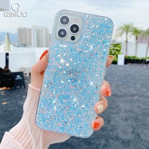 Bling Glitter Sparkle Soft Case For iPhone 11 12 Pro Max Mini 6s 8 7 Plus XS X XR SE 2020 Cute Slim Transparent Shockproof Cover