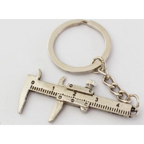 ZheFanku Hot Metal Fashion Vernier Caliper Ruler Model Keychain Tool Keyring Keyfob Gift Cute Creative Keychain