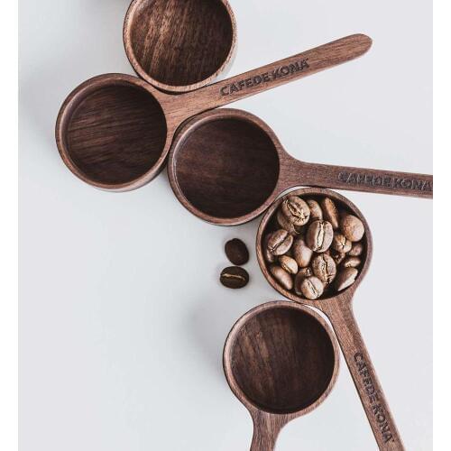Walnut measuring spoon Scoop coffee beans Kitchen measuring tool Wooden spoon