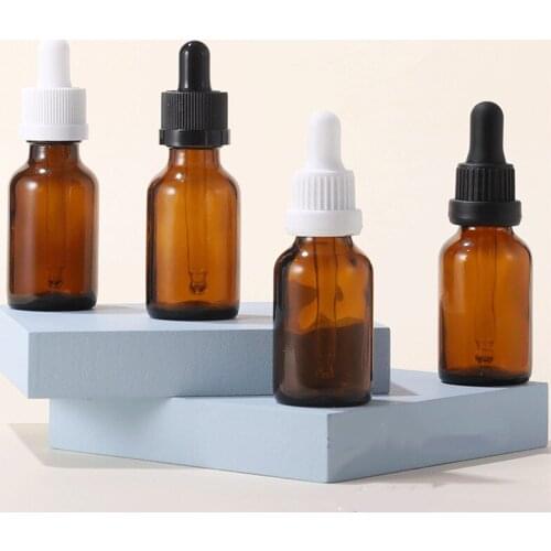 360 x 25ml Amber Press Stripe Cap Essential Oil Dropper Bottle Aromatherapy Sub-Bottle with Anti-theft Dropper Lid Wholesale