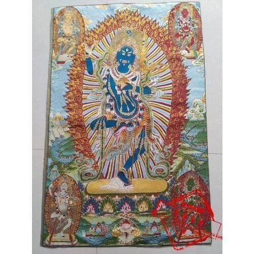 36 inch Tibet Silk embroidery King kong hai mother Buddha Tangka Thangka Paintings family wall decorated the mural