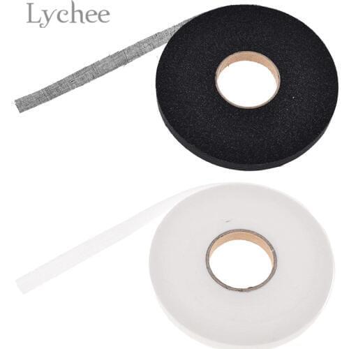 Lychee Life 50m Interlining Tape Black White Fabric Tape Iron On Patchwork DIY Sewing Supplies For Garments