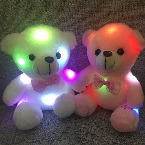 35cm LED Light up Teddy Bear Stuffed Animals Plush Toy Luminous Glowing Bear Pillow Creative Gifts for Kids