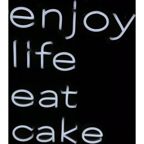 Enjoy Life Eat Cake Personalized Logo Customized Letter LED Custom Wedding Decoration Custom Neon Signs for Room Wall