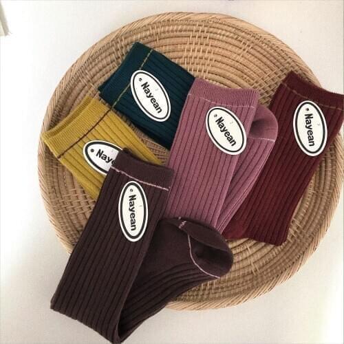 Fashion Women Socks Autumn Winter New Comfortable Elastic Color Cotton Long Girl Socks Korea Style Lady High Quality Socks