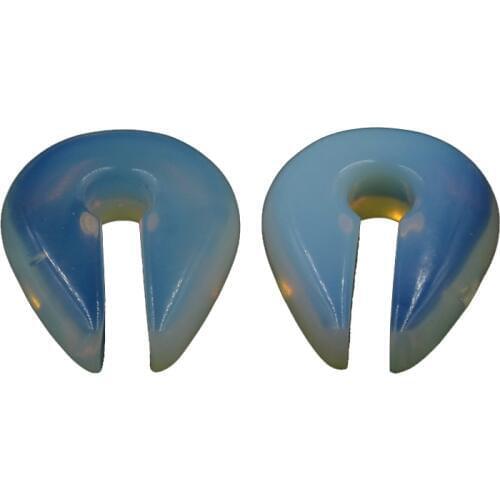 PAIR Keyhole Opal Ear Weight Hanger Ear Stretcher Expander Weights Piercing Body Jewelry Earring Spiral Gauges Ear Plug