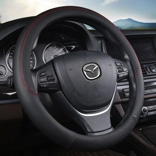 PU Leather Car Steering Wheel Cover for CX-3 CX-4 CX-5 CX-7 CX-9 Mazda 3 Axela 6 Gh Gj Demio Anti-Slip Funda Volante