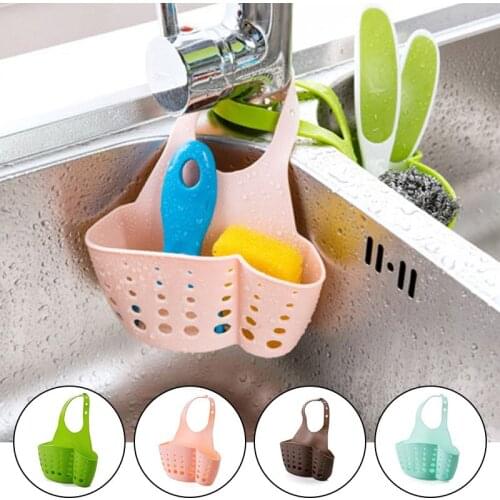 Kitchen Hanging Drain Basket Sink Shelf Soap Sponge Storage Basket Bag Adjustable Bathroom Holder Sink Kitchen Gadgets Accessory