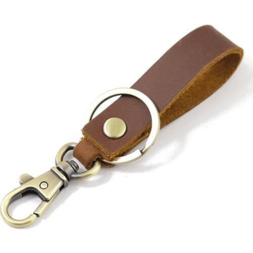 Retro Genuine Leather Keychain Simple Key Organizer Key Ring Holder Wallet Arts and Crafts for Men