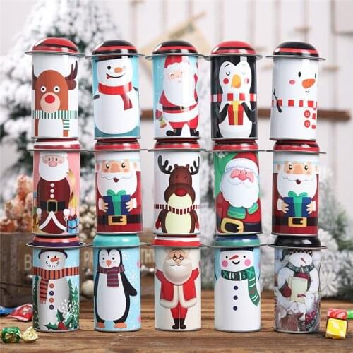 Random Color Christmas Candy Jar Candy Storage Tin Box Childrens Gift Tin Box New Christmas Decorations Desktop Decoration