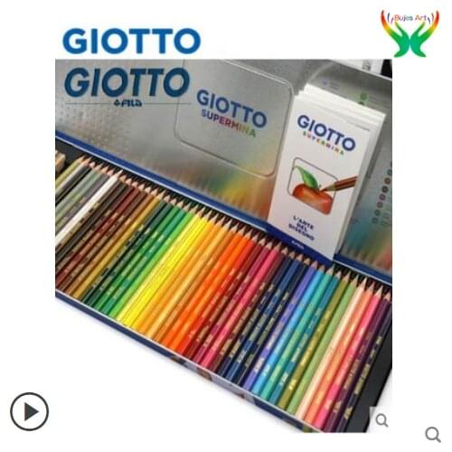 GIOTTO Supermana series 46 color professional art oily color pencil iron box 46 color pencils + 2 graphite pencils art supplies