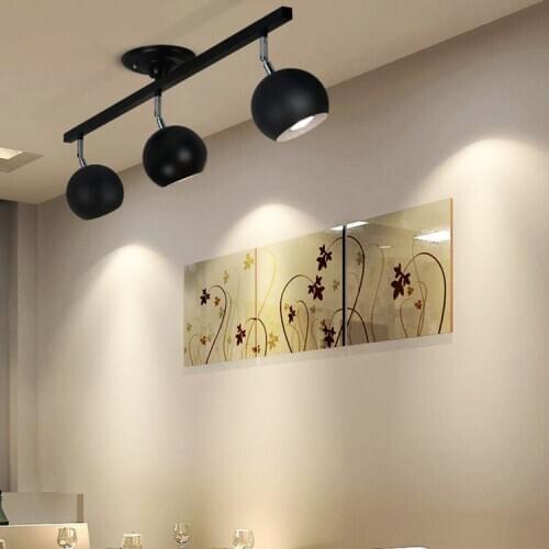 Modern E27 holder track light rotatable wall lamp for store restaurant home kitchen living room black white spot ceiling light