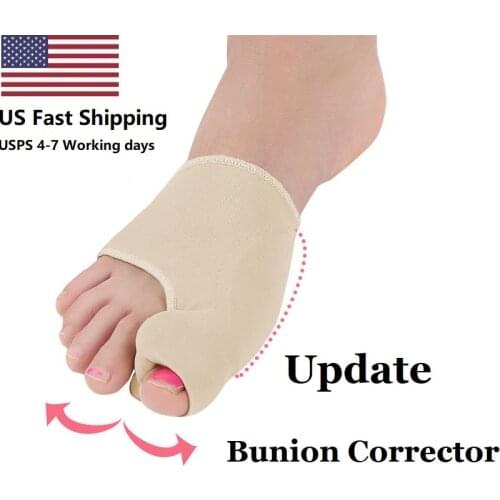 US 2PCS Updated Bunion Corrector Hallux Valgus Pedicure Socks Thumb Toe Separator Big Toe Splint Straightener Protector FeetCare