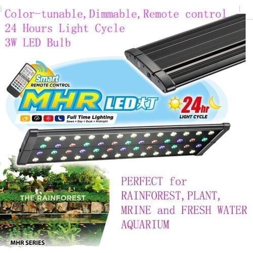 18"-24"/45-60CM MHR Coral Marine Plant Rainforest Aquarium Aquatic Pet LED Light Lamp Remote control dimmable 24 times cycle