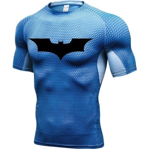 High Guality Mens Fitness Top Sports Shirt Compression T-shirt Short sleeve Gym top Quick-drying Summer Running T-shirt 4XL