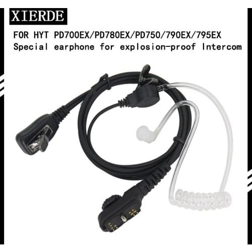 XIERDE For Walkie Talkie HYT Hytera PD780 Air Tube Headset Earphone Mic PD700 PD700G PD702 PD705 PD752 PD782 PD785 PD785G PT580H
