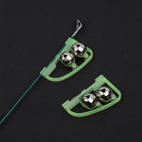 1PC Luminous Arched Fishing Alarm Twin Bells Fishing Bite Alarm Indicator Clip On Sea Fishing Rod Tip