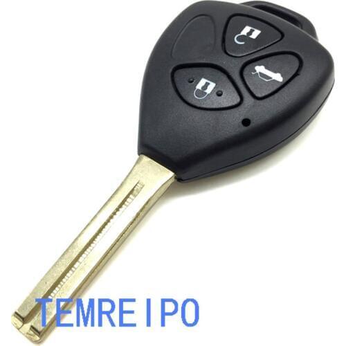 20pcs/lot Auto entry systen for toyota camry 3 buttons remote key shell toy48 replacement entry key uncut blade