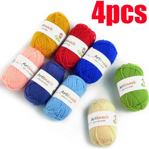 4pcs Cotton Blended Organic Yarn Knit Crochet Yarn for Knitting Sweater Socks Cheap Yarn Crochet