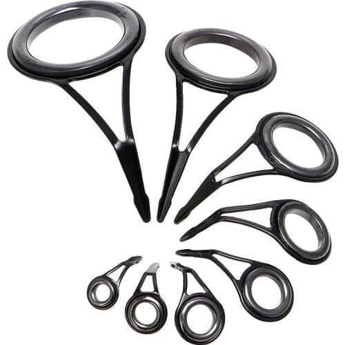 8 Pcs/Set Fishing Rod Guides Tip Fish 5-18Mm Dia Pole Repair Kit Line Rings Eyes Set Rings Frame