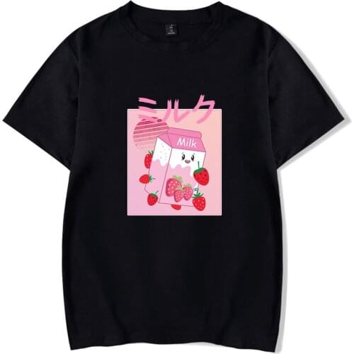 Anime Game Georgenotfound Merch Japanese Strawberry Milk Shake Kawaii Kids T-Shirt Cute Men/women Clothing Boy/girl Y2K Clothes