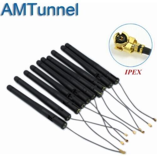 10pcs 2.4GHz WiFi antenna 3dBi Aerial 2.4g antena PCI U.FL IPX IPEX Pigtail Cable for wireless devices module test