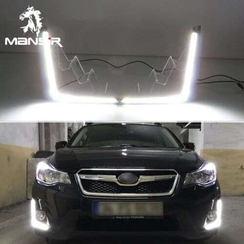 Auto 12V LED Daytime Running Light Daylights Car DRL For Subaru XV 2016 2017 Dimming Style Daylights LED Headlight Bumper lamps