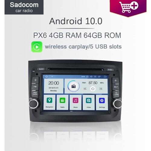 7" PX6 2 din Android 10.0 Car DVD player 6 Core 64GB ROM 4GB RAM navigation autoradio car radio For Fiat Doblo 2015 2016 2017