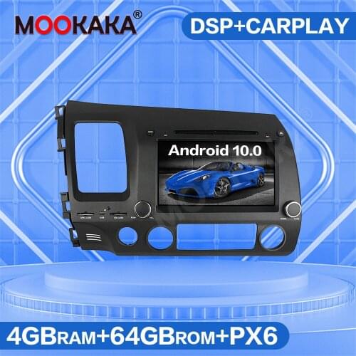 4G SIM LTE Android 10.0 4+64G Car Multimedia Player GPS Navigation For Honda Civic 2007-2011 Auto Radio Carplay Stereo Head Unit