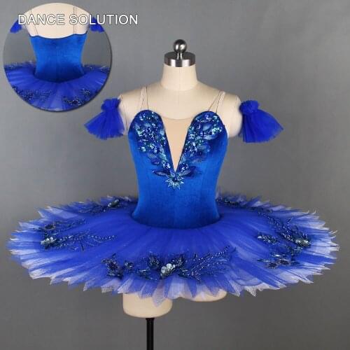 Royal Blue Velvet Top Ballet Dance Costumes Pre-Professional Ballet Tutu Adult& Girl Dance Wear Stage Show Ballet Tutus BLL092