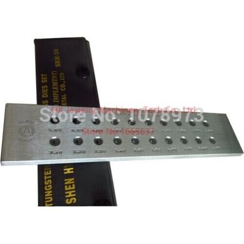 Free Shipping 20 Holes Tungsten Carbide Drawplates Hole Size 3.10-5.00mm Triangle Shape Draw Plate