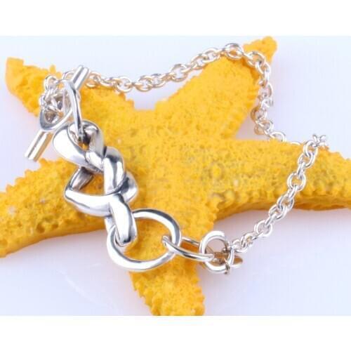 Authentic 100% S925 Sterling Silver Heart Interweaving And Knotting Bracelet for Women Authentic Charm Jewelry Pulseira Gift