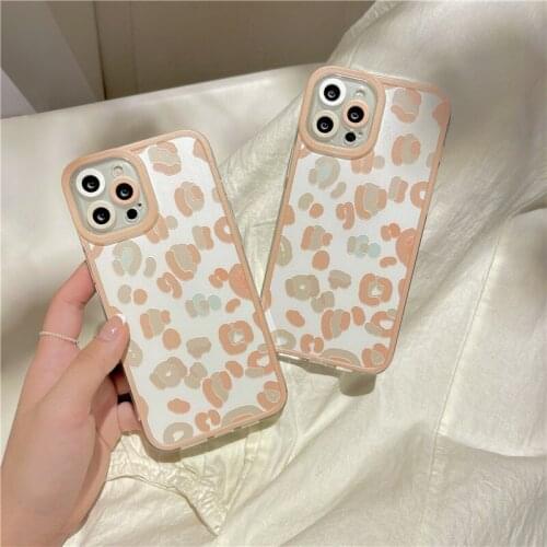 Retro Korean fashion sweet Leopard art girl Phone Case For iPhone 11 12 Pro Max Xs Max XR XS 7 8 Plus 7Plus case Cute Soft Cover