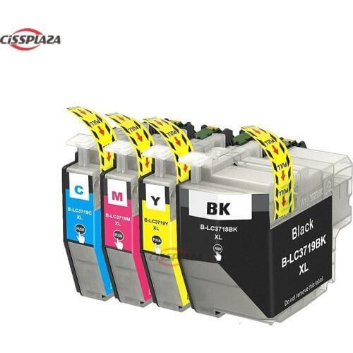 CISSPLAZA 4PCS ink Cartridges LC3719 LC3719XL compatible for Brother MFC-J2330DW MFC-J3930DW printer full ink