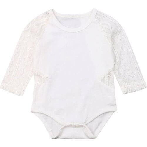 Toddler Newborn Baby Rompers Bodysuits Childrens Clothing Cotton Bodysuit Kids Baby Girls Mesh Long Sleeve Lace Jumpsuit Outfit