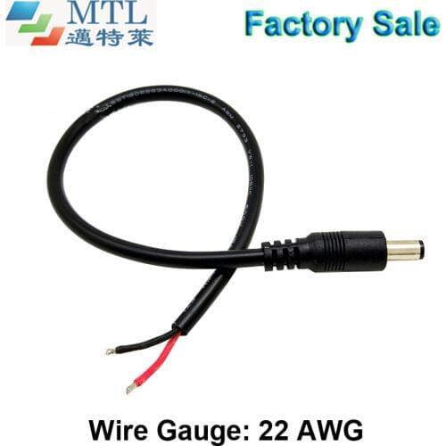 DC cable with male connector 5.5mm*2.1mm, 100 pcs/lot, for LED strip, CCTV camera power adaptor, factory wholesale