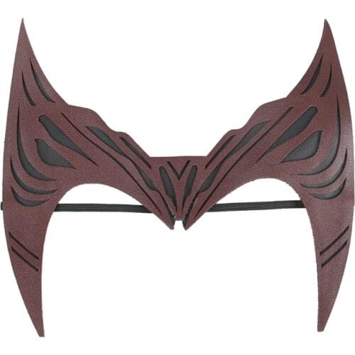 Movie Wanda Vision Scarlet Cosplay Witch Headwear Soft PU Leather Made Scarlet Topknot Cosplay Props