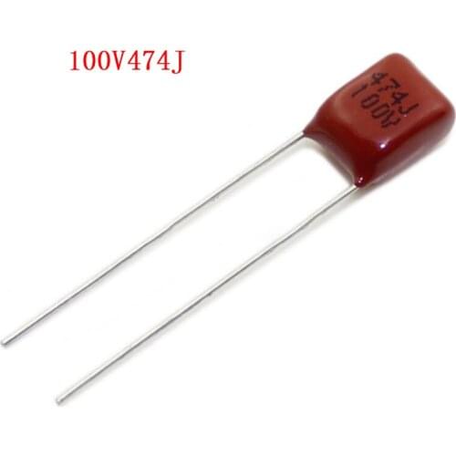 10PCS 100V474J 0.47UF Pitch 5mm 470nf 474 474J 100V CBB Polypropylene Film Capacitor