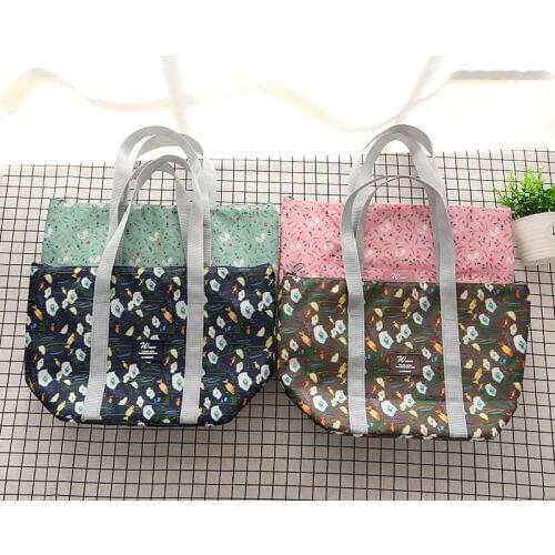 Multi-person Thermal Insulated Lunch Bag Foldable Lunch Container Food Storage Bag Cooler Bag Tote Bento Pouch Picnic Bag