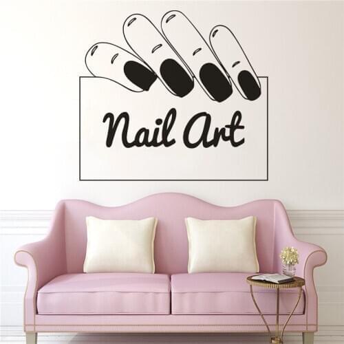 Nail Art Sign Vinyl Window Stickers Manicure Design Wall Decal Nails Salon Decoration Nail Artist Wall Murals Custom Logo