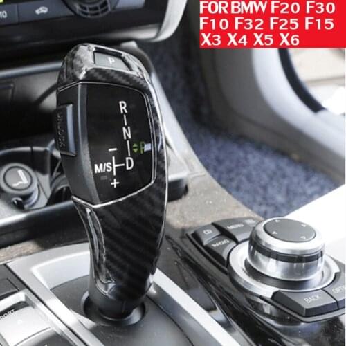 Carbon Fiber Style Gear Shift Handle Sleeve Button Cover Stickers For BMW F20 F30 f10 f32 F25 F32 F06 F26 X5 F15 X6 F16 Interior