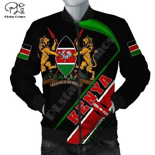 Newest Africa Kenya Zambia Country Flag Tribe Culture NewFashion Winter Warm Coat Streetwear 3DPrint Men/Women Bomber Jacket A3