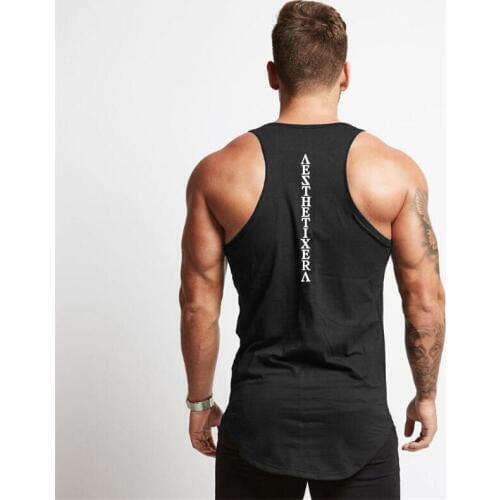 Muscleguys Solid Clothing Gyms Stringer Tank Top Men Bodybuilding and Fitness Singlets Muscle Vest sleeveless shirt men