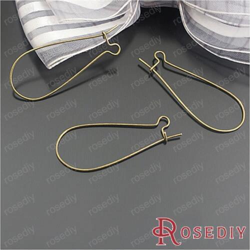 Wholesale Height 36mm Antique Bronze Iron Big Earring Hook Diy Jewelry Findings Accessories 50 pieces(JM4783)