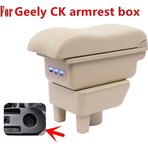 For New Geely CK armrest box central Store content Storage King kong CK2 CK3 armrest box with USB interface cup holder ashtray