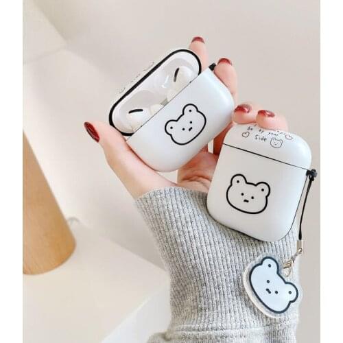 Simple English Bear Case for Airpods 1 2 Protective Cover Wireless Bluetooth Headset Cover Silicone Case for Airpods Pro Cute
