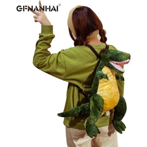 1pc 50CM Cartoon Tyrannosaurus Rex Dinosaur Plush Backpack Toys Stuffed Simulation Dino School Bag for Children Boys Gifts